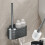 Ensemble de brosses de toilette murales en acier inoxydable1 1