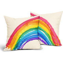 Housses de coussin arc-en-ciel 50 x 50 cm (lot de 2)