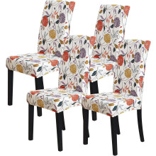 Housses de chaise extensibles et lavables Ă motif fleurs d'oranger (lot de 4)