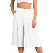 YUEJUIR Damen Capri-Yogahose Weiß XXL