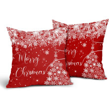 Housses de coussin de Noël 50 x 50 cm, coton et lin, lot de 2