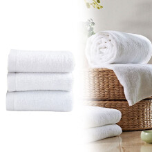 Serviette de bain en coton blanc 32 x 70 cm, absorbante et légère