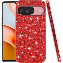 Csillámos ütésálló tok Google Pixel9Red TPU/PC készülékhez