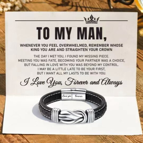 Mor och son flätat läderarmband 1 st