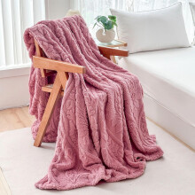 Soft Fuzzy Flannel Blanket Pink 39x28in