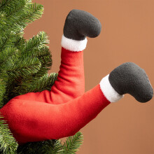 Bendable Santa Boots Decoration 28 cm Plush Legs with Black