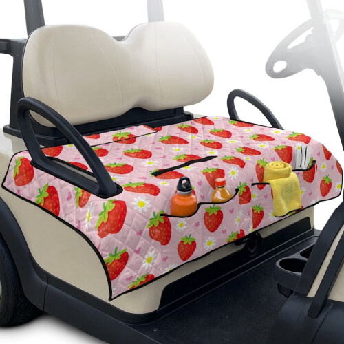 Καλύμματα καθισμάτων αμαξιδίων γκολφ Strawberry για αμαξίδια 2 θέσεων με