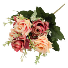 Bouquet de roses artificielles avec pivoines pour centre de table en vase