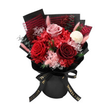 Bouquet de roses éternelles de 30 cm (11,8 pouces) dans une boîte cadeau avec fenêtre