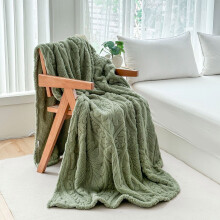 Soft Fuzzy Flannel Blanket Green 39x28in