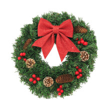 Couronne de Noël en rotin pour intérieur et extérieur, 61 cm (24 pouces)