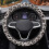 Leopard Print Furry Steering Wheel Cover Grey Elastic 1