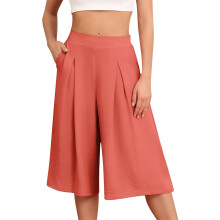 Dam Caprileggings med vida ben, hög midja och fickor