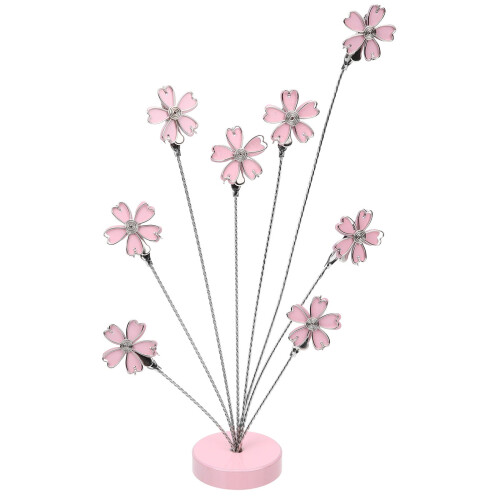 Blumenförmiger Memo-Clip-Ständer, rosa Metall, 1 Set