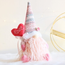 Pink Valentine Gnome Decor Handmade Swedish Tomte with