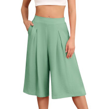 Dames Capri yogabroek met wijde pijpen, hoge taille, lichtgewicht