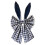 Easter Bunny Ears Wreath Bow Rustic Buffalo Plaid Navy 1