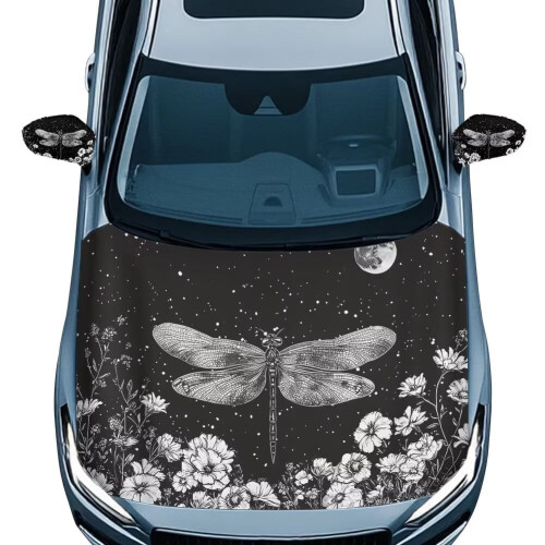 Bilskydd Dragonfly Moon Flower Polyester Halvt Överdrag 1 Styck
