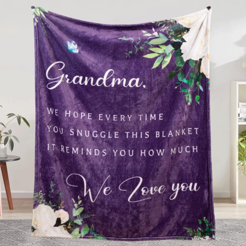 Couverture douce violette pour grand-mère 152 x 127 cm