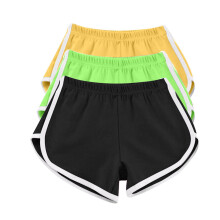 Pantaloncini da yoga estivi casual da donna, neri, confezione da 3