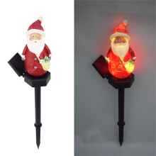 Guirlande lumineuse solaire de Noël à LED avec statue du Père Noël peinte à la main