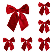 Ensemble de nœuds de Noël en velours style vintage 6 pièces
