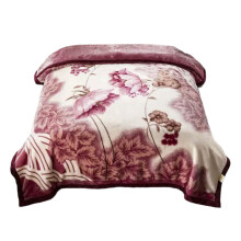 Couverture polaire King Size 150 x 200 cm, motif floral bordeaux