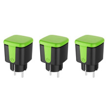 3X Outdoor Plug, 16A WiFi Remote Control Socket with Power Monitor Function,for Tuya Alexa EU Plug