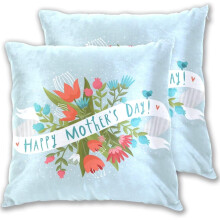 Housses de coussin « Bonne fête des mères » (lot de 2 carrés)
