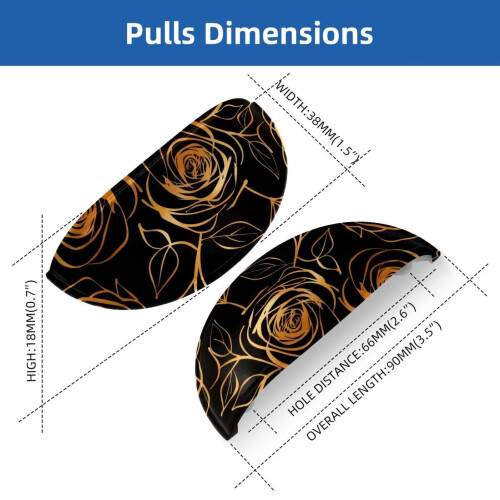 Cup Drawer Pulls Gold Rose Flower Shell Shape 6 pcs 1