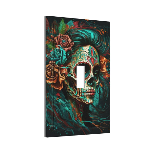 Sugar Skull Zombie Rose Light Switch Cover 1-Gang 2