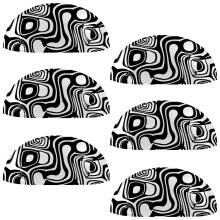 Cup Drawer Pulls Shell Shape White Black 6 pcs