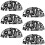 Cup Drawer Pulls Shell Shape White Black 6 pcs 1