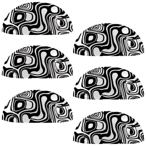 Cup Drawer Pulls Shell Shape White Black 6 pcs