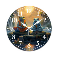 Horloge murale grenouille aquarelle rétro silencieuse à piles