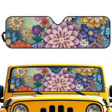 Dahlia Print Windshield Sun Shade for Jeep Gladiator