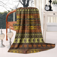 Flannel Boho Striped Quilted Throw Blanket 50x60 in