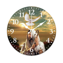 Horloge murale rétro colombe de la paix, à piles, 30 cm (12 pouces)