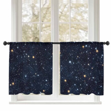 Rideaux transparents motif ciel étoilé et galaxie 52 x 54 pouces (2 panneaux)