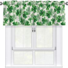 Clover Kitchen Curtain Valance Green Shamrock 18x54 Inch