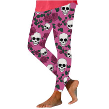 High Waisted Halloween Leggings Pumpkin Print Stretch Yoga