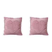 Fodere per cuscini a forma di cuore, set da 2 pezzi, 45x45 cm, in morbido peluche.