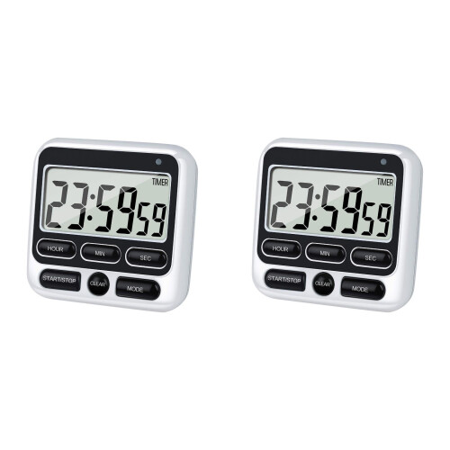 Digitaler Küchentimer mit Uhr, Wecker und Speicherfunktion