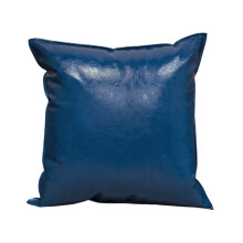 Housses de coussin bleu marine en similicuir, 45 x 45 cm (lot de 2)