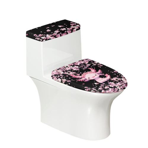 Axolotl Kirschblüten-Toilettensitzbezug-Set (2-teilig)