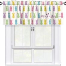 Easter Bunny Valance Green Blue Yellow 54x18 Inch