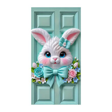 Bannière de porte Lapin de Pâques 71 x 35 pouces (1 pièce)