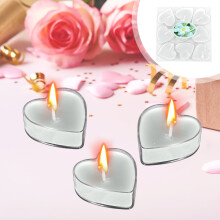 Heart-Shaped Smokeless Tealight Candles 9 Pcs