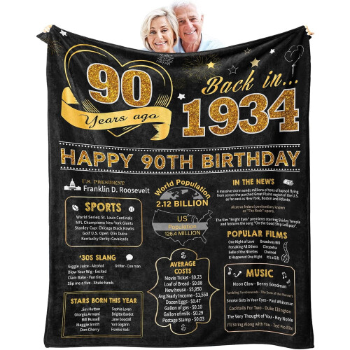 90e verjaardagsdeken 60x50 inch