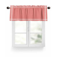 Coral Red Rod Pocket Window Valance 42 x 12 inches